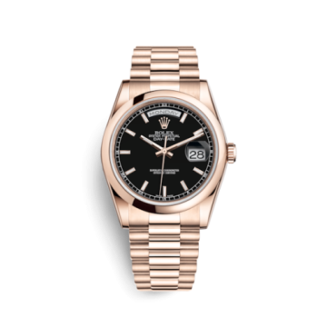 Rolex Day-Date 36 Everose Domed / President / Black