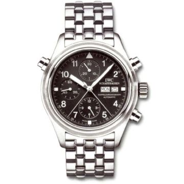 IWC Schaffhausen Pilot's Watch Doppelchronograph Stainless Steel / Black / Spanish / Bracelet