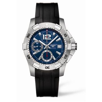 Longines Hydroconquest Chronograph Tachymeter Blue Rubber