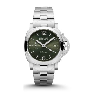 Panerai Luminor Quaranta BiTempo Stainless Steel / Green