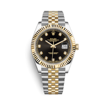 Rolex Datejust 41 Rolesor Yellow Fluted / Jubilee / Black - Diamond
