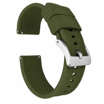 Army Green Elite FKM Rubber Watch Band - 22mm