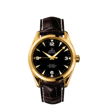 Omega Seamaster Aqua Terra 150M Co-Axial 39.2 Railmaster Yellow Gold / Brown Alligator / China