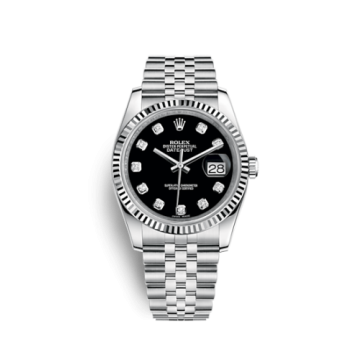 Rolex Datejust 36 Stainless Steel Fluted / Jubilee / Black Diamond