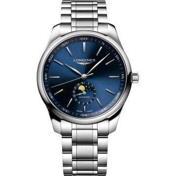 Longines Master Collection 42 Moonphase Stainless Steel / Blue / Bracelet