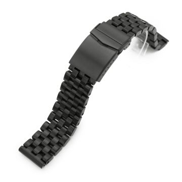 20mm, 22mm Super Engineer I Watch Band Straight End, 316L Stainless Steel Diamond-like Carbon (DLC coating) V-Clasp - 20mm