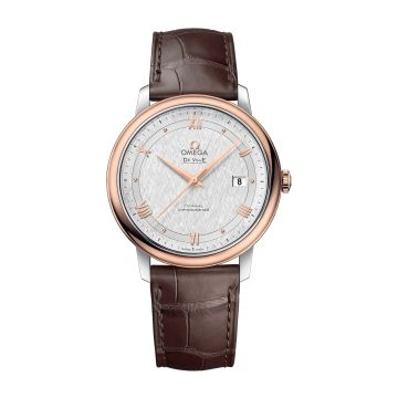 Omega De Ville Prestige Co-Axial 39.5 Stainless Steel / Red Gold / Vintage Silk Silver