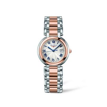 Longines PrimaLuna Quartz 30 Stainless Steel / Pink Gold / Silver - Roman / Bracelet