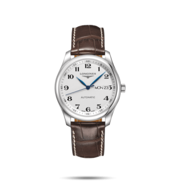 Longines Master Collection 38.5 Day Date Stainless Steel / Silver-Arabic / Alligator XL