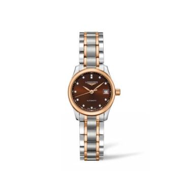 Longines Master Collection Date 25.5 Stainless Steel - Pink Gold / Brown / Bracelet