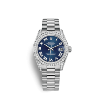 Rolex Datejust 31 White Gold Diamond / President / Blue Roman