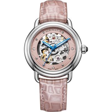 Aerowatch 1942 Lady Automatic Skeleton Pink