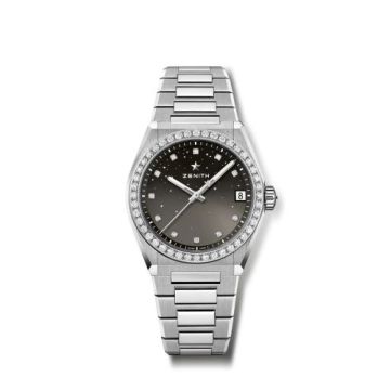 Zenith Defy Midnight Stainless Steel / Diamond / Grey