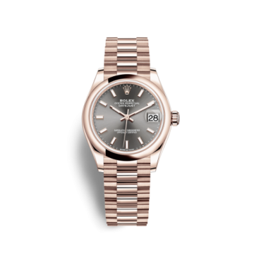 Rolex Datejust 31 Rose Gold / Domed / Grey / President