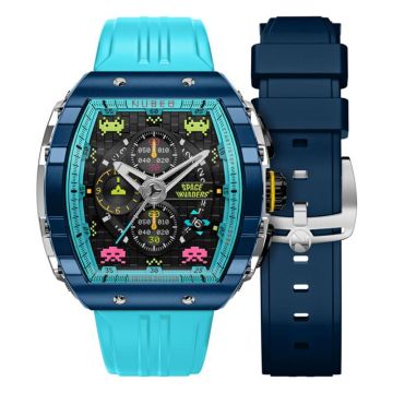Nubeo Magellan Chronograph Space Invaders Limited Edition NB-6024-SI-0A Cosmic Cobalt