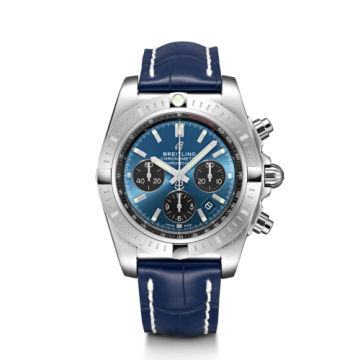 Breitling Chronomat B01 Chronograph 44 Stainless Steel / Blackeye Blue / Croco / Pin