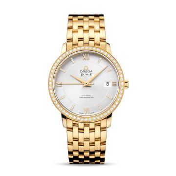 Omega De Ville Prestige Co-Axial 36.8 Yellow Gold / Silver / Diamond / Bracelet
