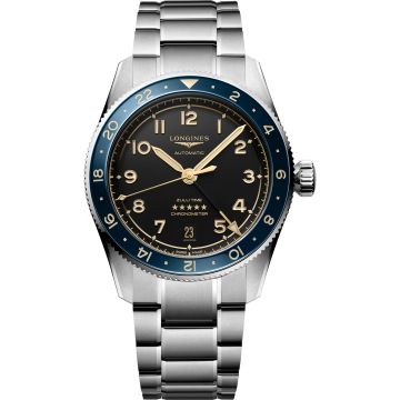 Longines Spirit Zulu Time 39 Stainless Steel / Black - Blue / Bracelet