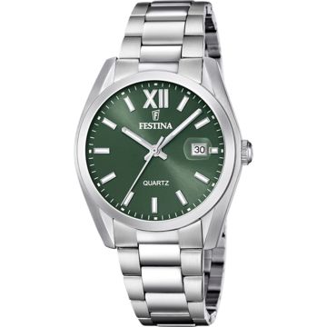 Festina Classic Date Silvery / Green 40mm