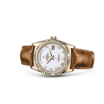 Rolex Day-Date 36 Yellow Gold / Strap / White Roman