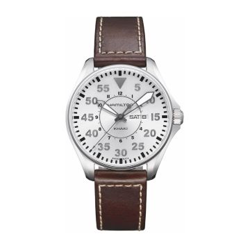 Hamilton Khaki Aviation Pilot Day Date Quartz Silver