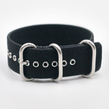Cordura® Coal Black Watch Strap - 24mm