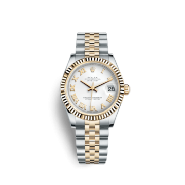 Rolex Datejust 31 Rolesor Yellow Fluted / Jubilee / White Roman