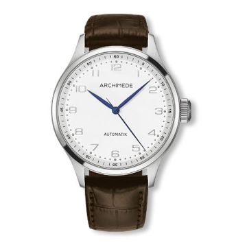 Archimede Klassik 42 Stainless Steel / Silver / Brown Leather