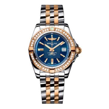 Breitling Galactic 32 Stainless Steel / Rose Gold / Diamond / Metallica Blue / Bracelet