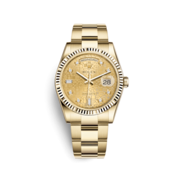 Rolex Day-Date 36 Yellow Gold Fluted / Oyster / Champagne Computer