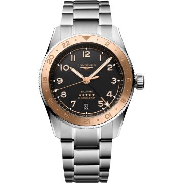 Longines Spirit Zulu Time 1925 39 Stainless Steel - Pink Gold / Black / Bracelet / 100 Years