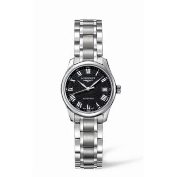 Longines Master Collection Date 25.5 Stainless Steel / Black - Roman / Bracelet