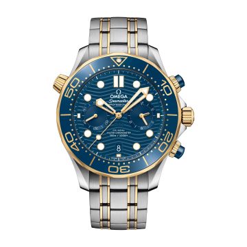 Omega Seamaster Diver 300M Master Co-Axial 44 Chronograph Stainless Steel / Yellow Gold / Blue / Bracelet
