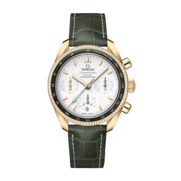 Omega Speedmaster Co-Axial 38 Yellow Gold / Diamond / Silver / Strap