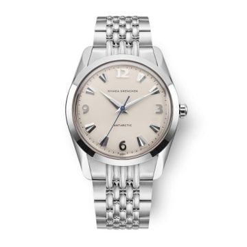 Nivada Grenchen Antarctic 35 Eggshell - White Luminova / Stainless Steel / Beads of Rice