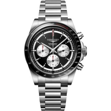 Longines Conquest Chronograph 42 Stainless Steel / Black / Bracelet