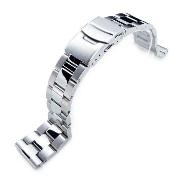 Super-O Boyer Straight End Watch Band, Brushed & Polished Crossover 316L Stainless Steel - 15mm