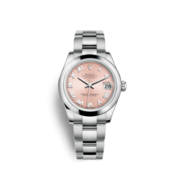 Rolex Datejust 31 Stainless Steel Domed / Oyster / Pink Roman