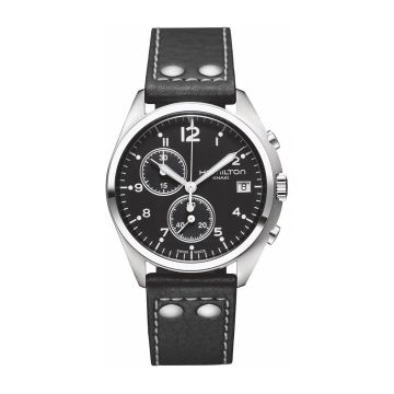 Hamilton Khaki Pilot Pioneer Chrono Quartz Stainless Steel / Black