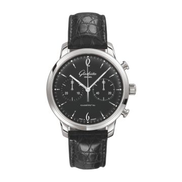 Glashütte Original Sixties Chronograph Stainless Steel / Black / Alligator / Pin