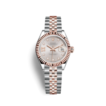Rolex Lady-Datejust 28 Rolesor Rose Fluted / Jubilee / Sundust Diamond