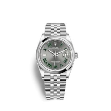 Rolex Datejust 36 Stainless Steel / Domed / Slate - Roman / Jubilee
