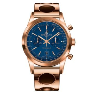 Breitling Transocean Chronograph 38 Gold / Blue / Racer