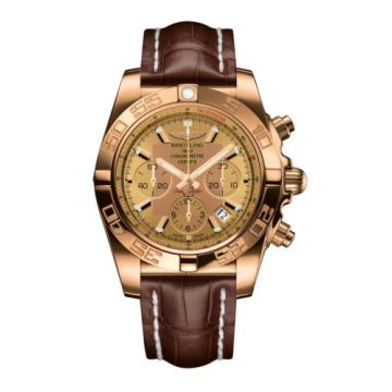 Breitling Chronomat 44 Rose Gold / Golden Sun / Croco