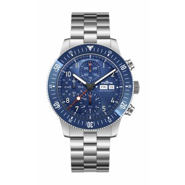 Fortis Novonaut N-42 Cobalt Blue Edition / Block Bracelet