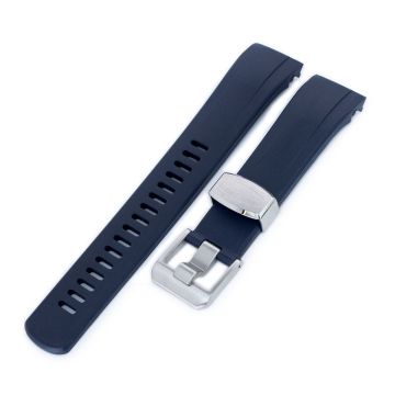 Crafter Blue 22mm Navy Rubber Strap for Seiko Samurai SRPB51 SRPB09 SRPB53 - 10mm