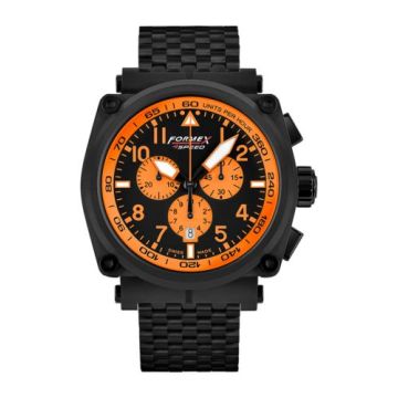 Formex Pilot Quartz Chronograph PVD / Black - Orange / Bracelet