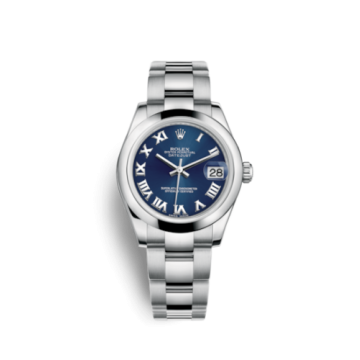 Rolex Datejust 31 Stainless Steel Domed / Oyster / Blue Roman
