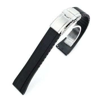 StrapXPro - DT01U Quick Release Universal Cut To Fit FKM Rubber Strap, Black - 22mm