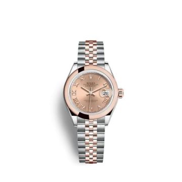 Rolex Lady-Datejust 28 Stainless Steel / Rose Gold / Domed / Rose - Roman / Jubilee